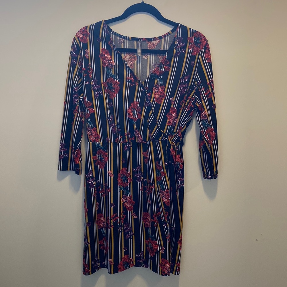 3/4 sleeve floral dress